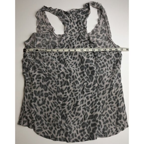 JOIE Womens SMALL Gray Leopard Print 100% SILK Racerback TANK TOP $134 EUC - Picture 5 of 10